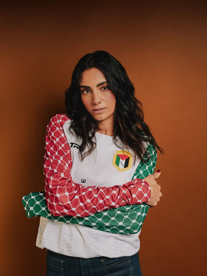 Palestine Football Jersey – White Long Sleeve | 100% of Profits Donated
