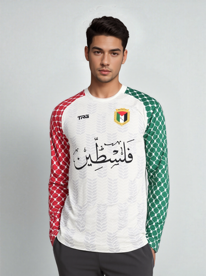 Palestine Football Jersey - Full Sleeve - White