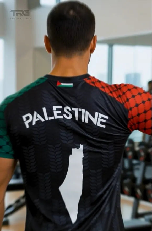 Palestine Football Jersey – Black Short Sleeve | 100% of Profits Donated