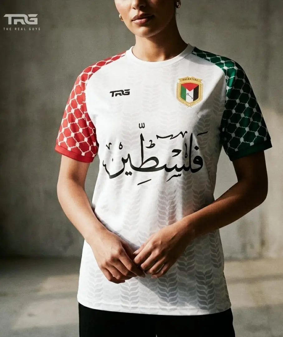Palestine Football Jersey – White Short Sleeve | 100% of Profits Donated