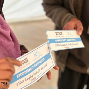 Emergency response cash vouchers being distributed in Gaza by The Real Guys and Al-Qulub Trust