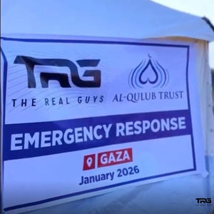 Emergency response tent with The Real Guys Al-Qulub Trust in Gaza