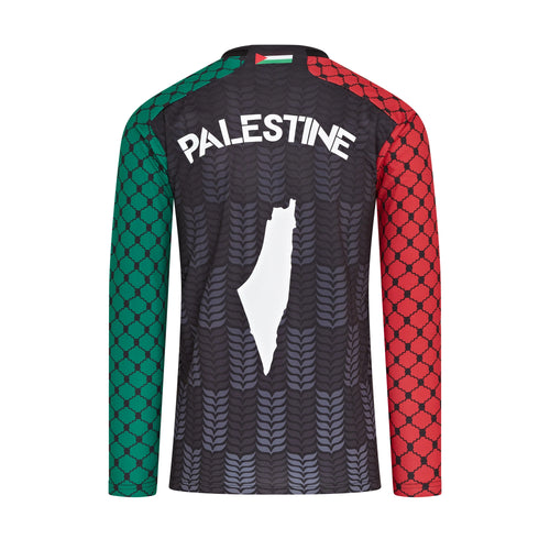 Palestine Football Jersey – Black Long Sleeve | 100% of Profits Donated